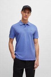 BOSS Purple Cotton Pique Polo Shirt - Image 1 of 5