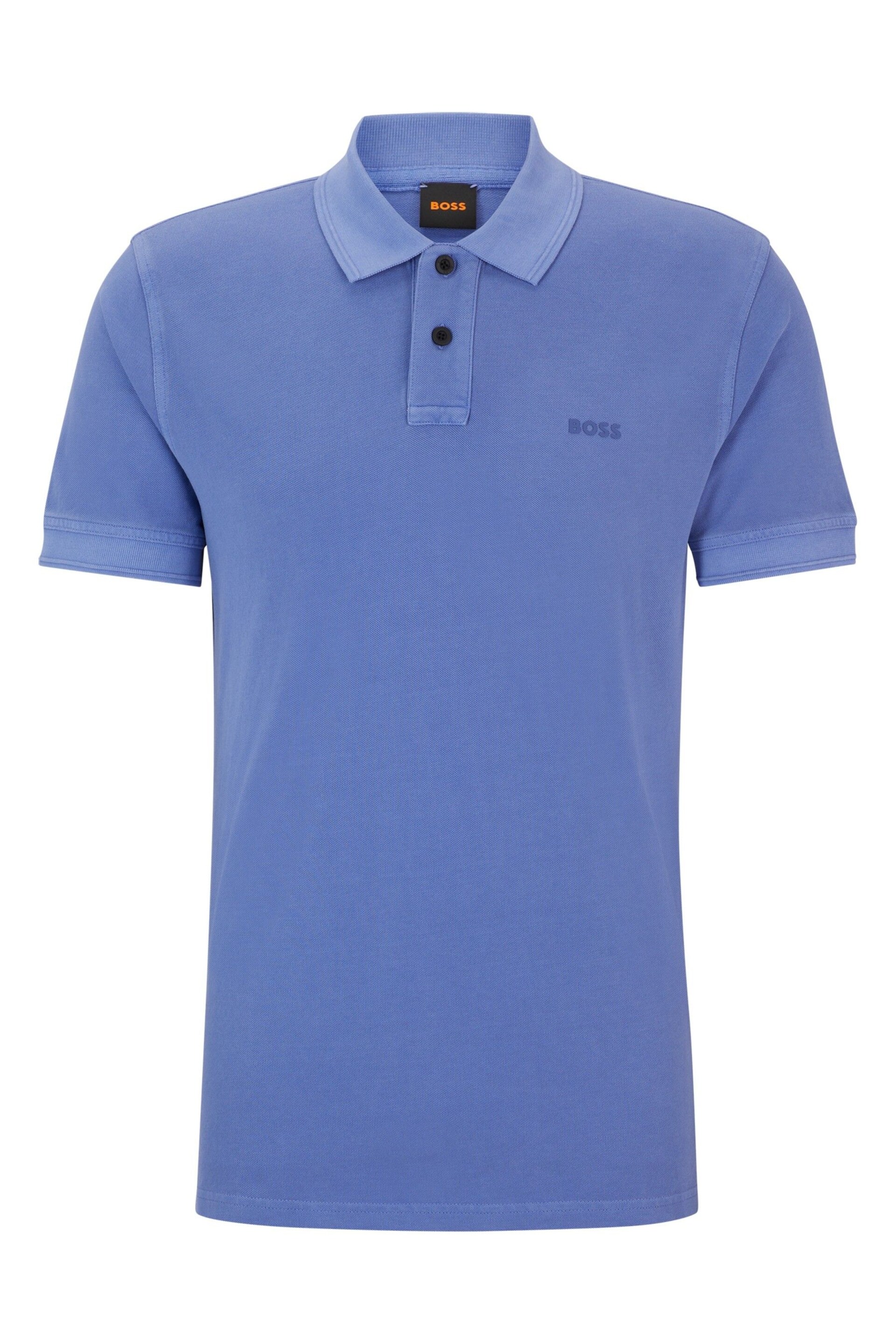 BOSS Purple Cotton Pique Polo Shirt - Image 5 of 5