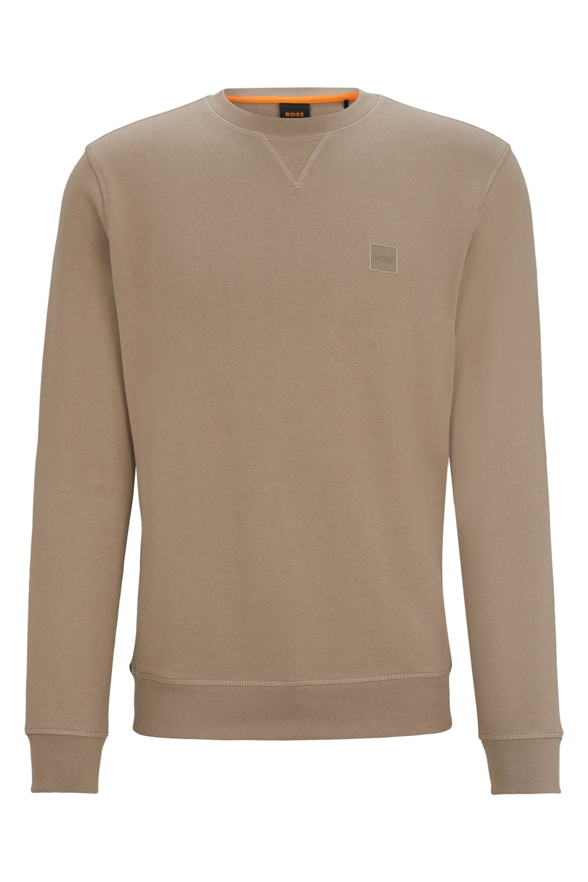 BOSS Brown Cotton Terry Relaxed Fit Sweatshirt - Image 5 of 5