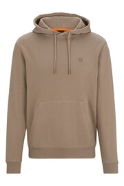 BOSS Brown Logo-Patch Hoodie In Cotton Terry - Image 5 of 5