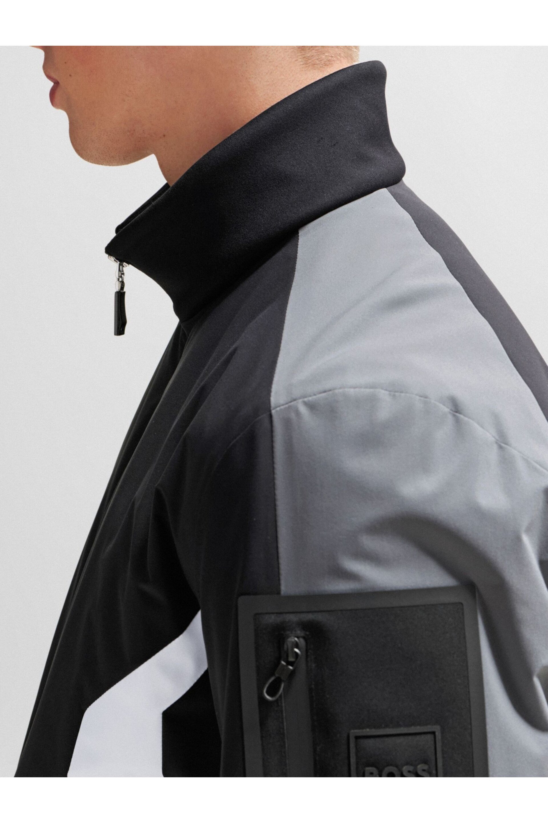 BOSS Black Contrast Detail Water Repellent Padded Jacket - Image 5 of 6