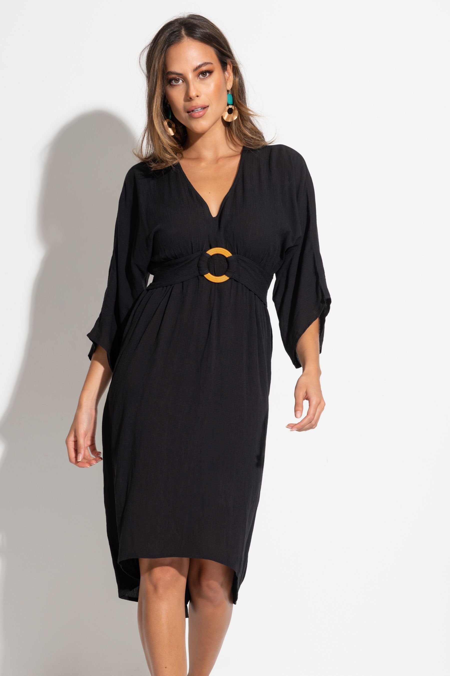Buy Pour Moi Black LENZING ECOVERO Viscose Crinkle O Ring Midi Beach Cover Ups from the Next UK online shop