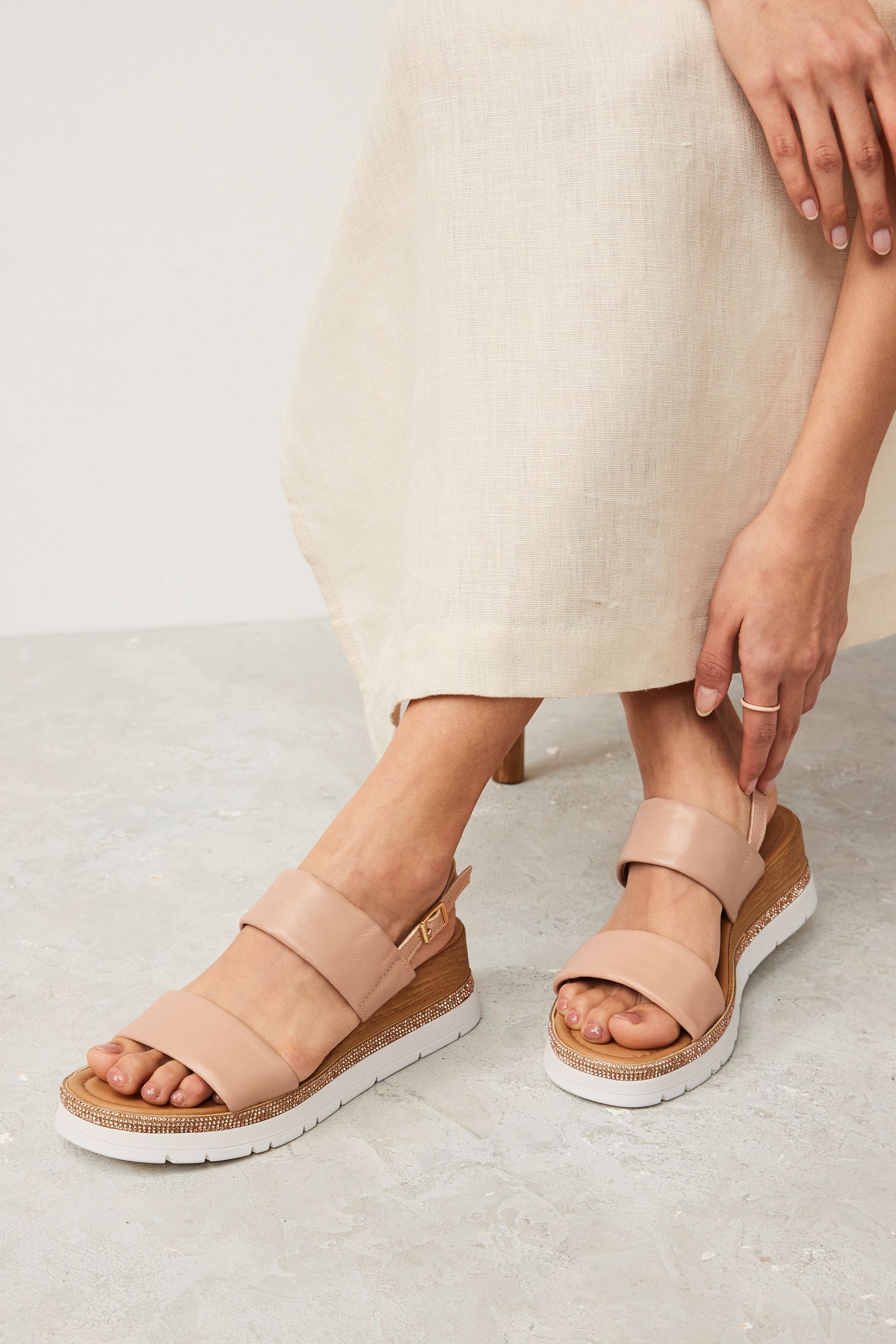 Nude wedges wide new arrivals