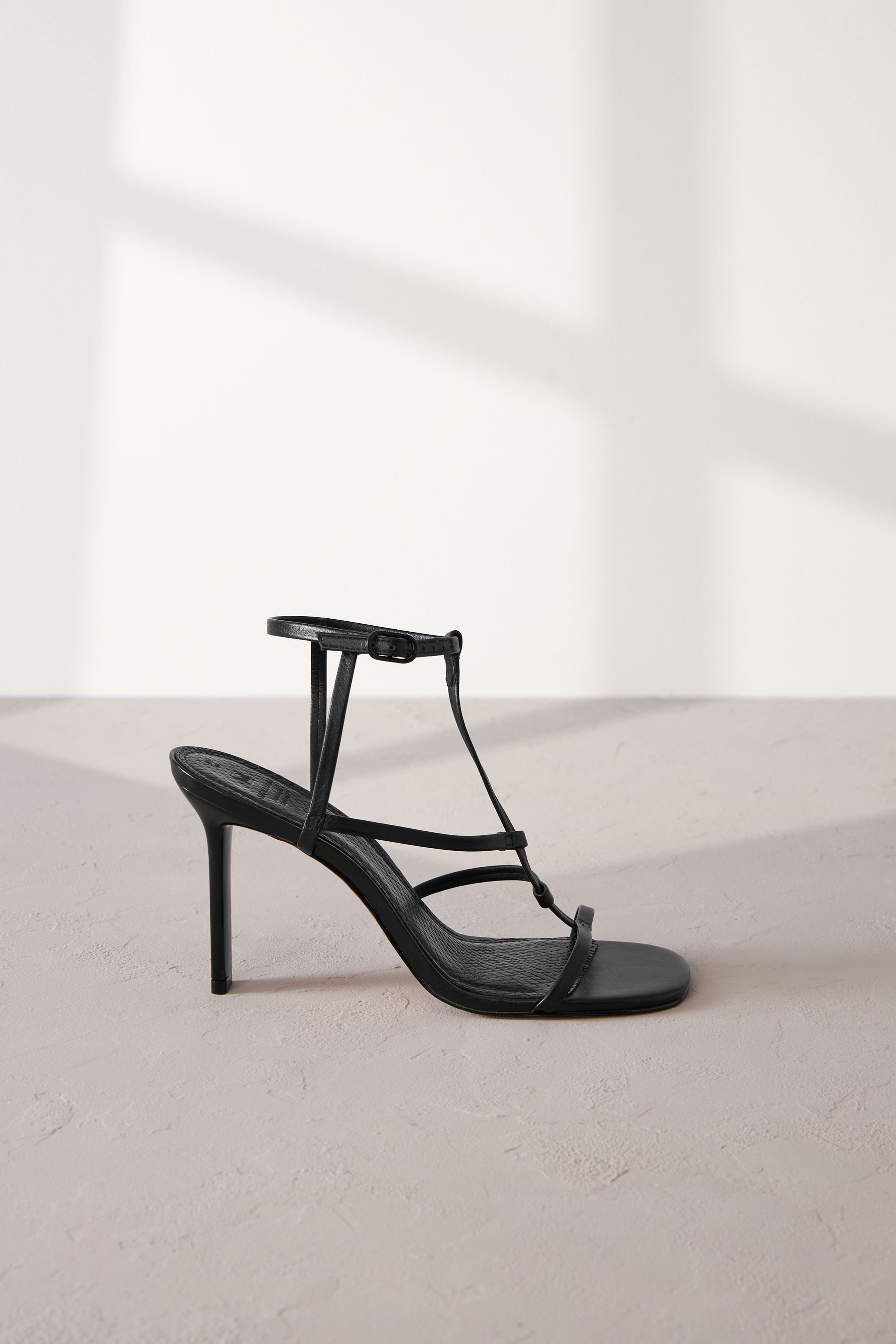 Buy Black Signature Leather Strappy Heeled Sandals from Next Luxembourg