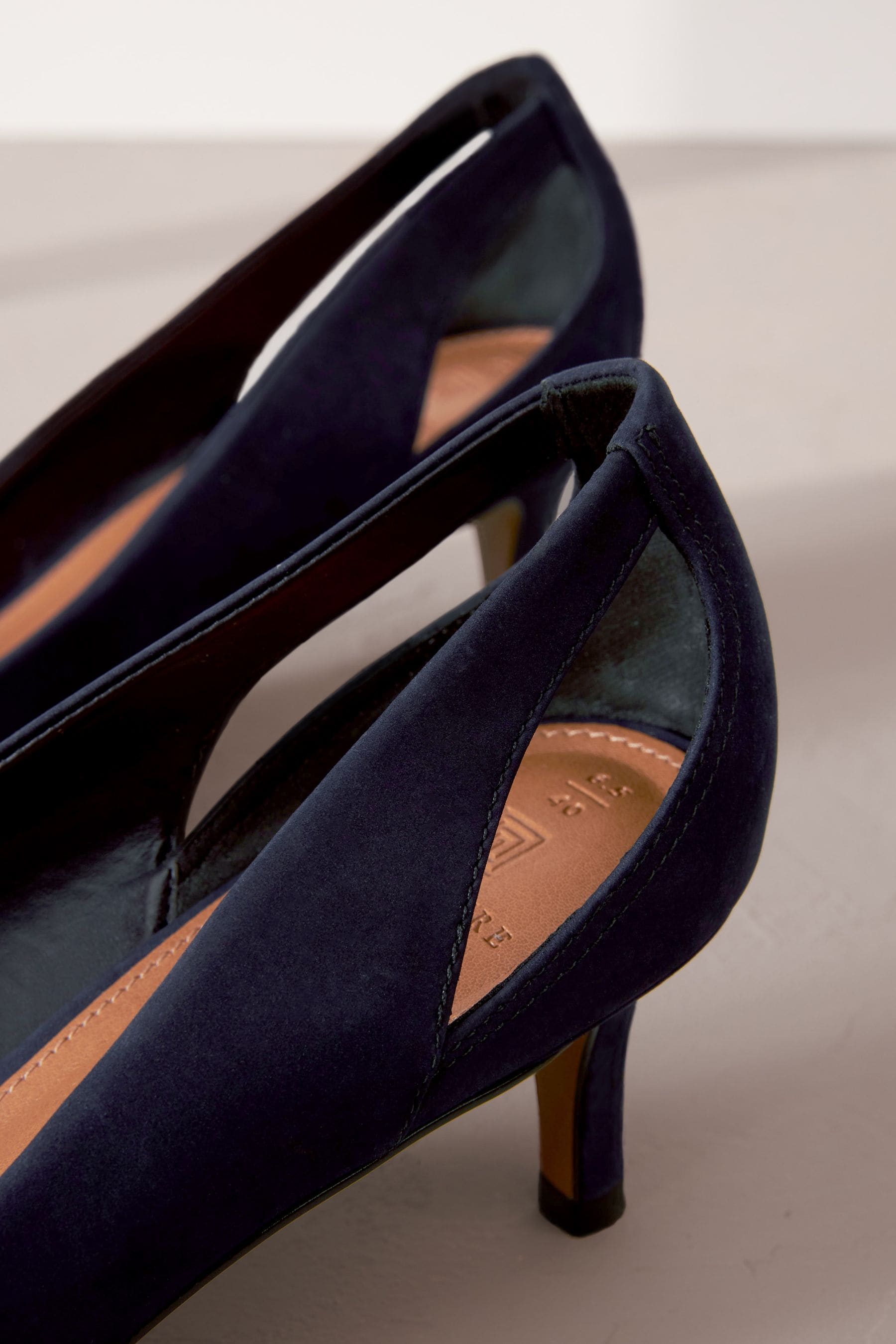 Navy blue kitten heel dress shoes sales