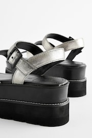 Pewter Forever Comfort® Leather Chunky Flatform Sandals - Image 5 of 8