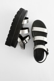 Pewter Forever Comfort® Leather Chunky Flatform Sandals - Image 7 of 8