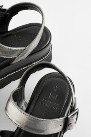 Pewter Forever Comfort® Leather Chunky Flatform Sandals - Image 8 of 8