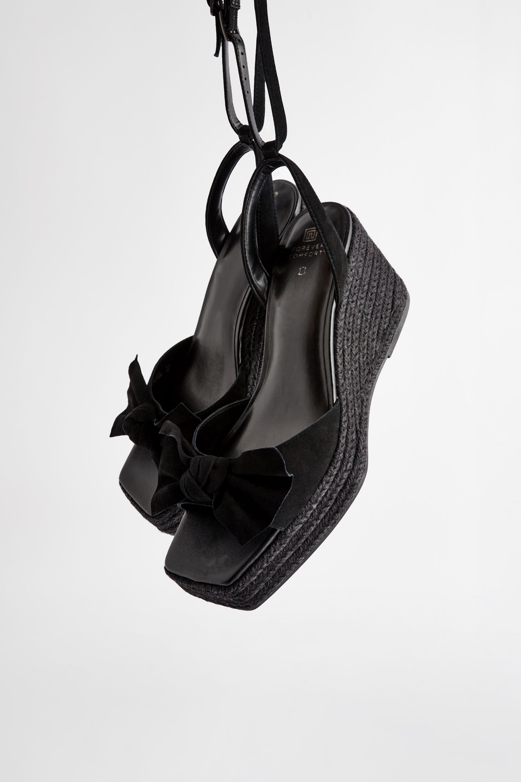 All black wedge shoes top