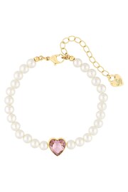 Lipsy Jewellery Gold Tone Pearl Heart Gift Boxed Bracelet - Image 3 of 4