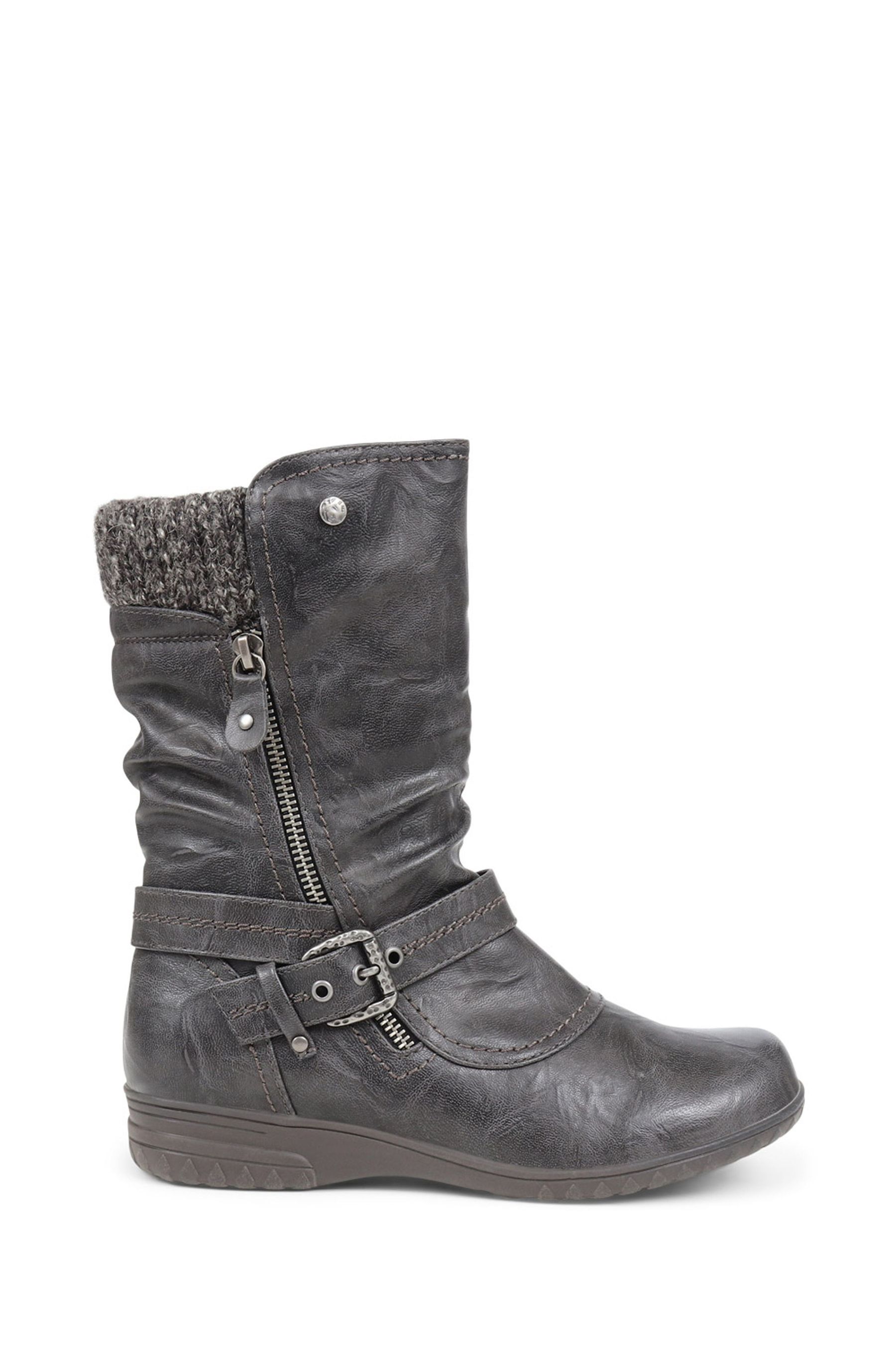 Buy Pavers Grey Knitted Cuff Buckle Slouch Mid Calf Boots from the Next UK online shop