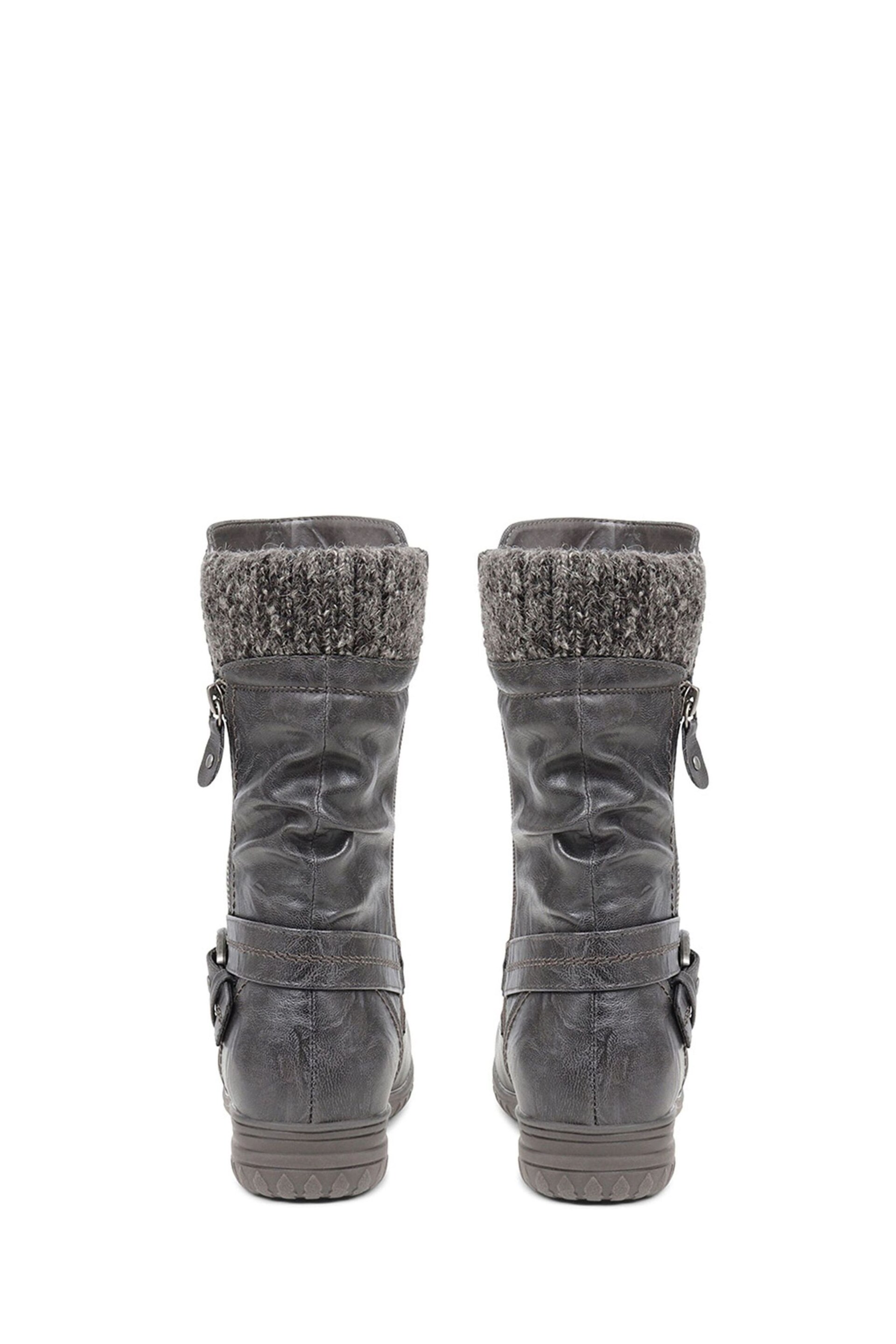 Pavers Grey Slouch Calf Boots - Image 3 of 4