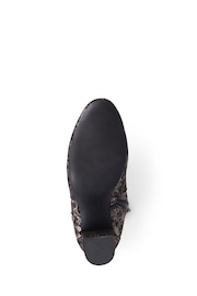 Pavers Heeled Floral Black Ankle Boots - Image 5 of 5