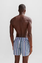 BOSS Blue Striped Swim Shorts - Image 3 of 5