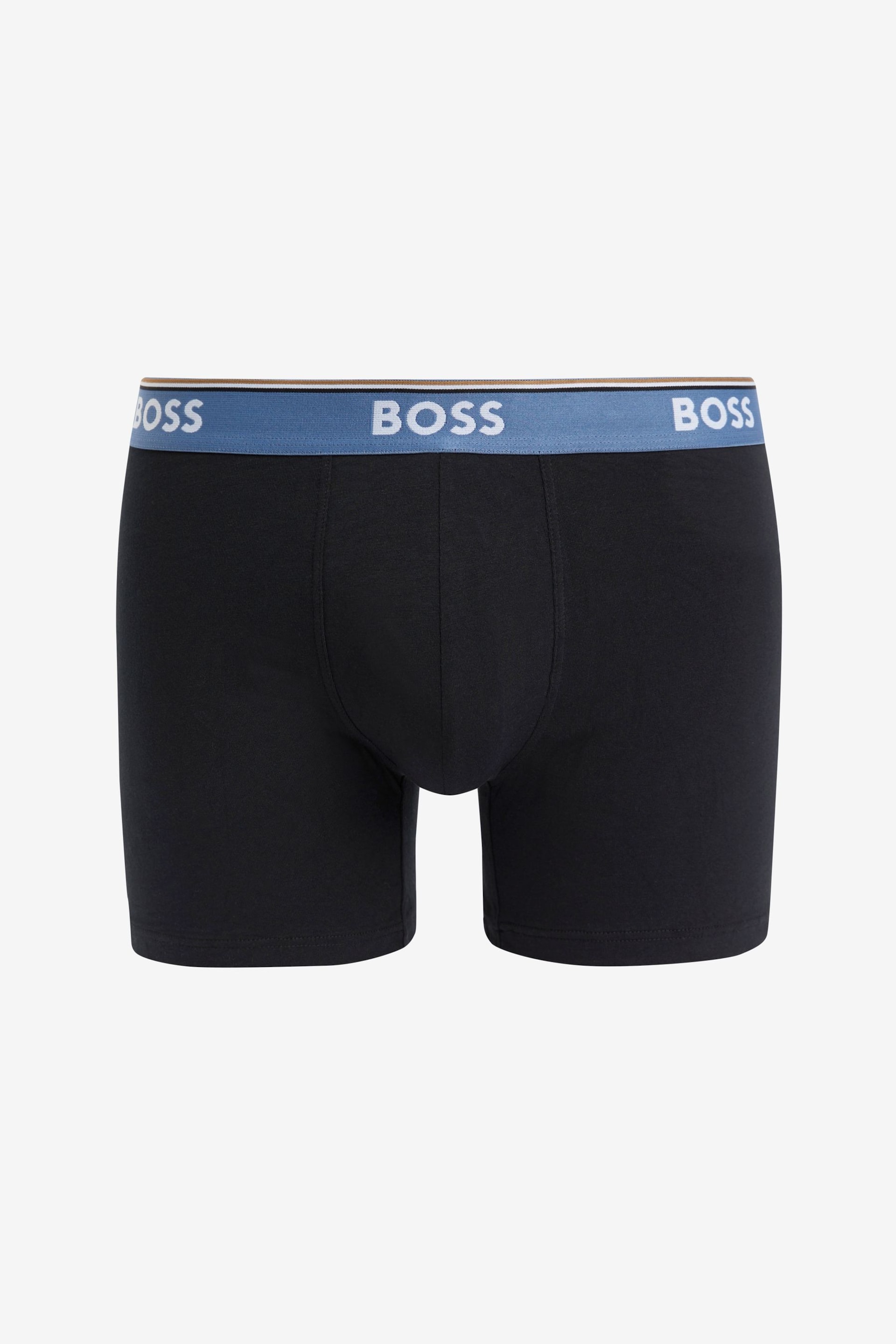 BOSS Black of Stretch-Cotton Boxer Briefs 3 Pack With Logos - Image 3 of 10