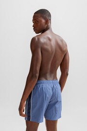 BOSS Blue Logo Swim Shorts with Side Stripes and Logo - Image 2 of 4