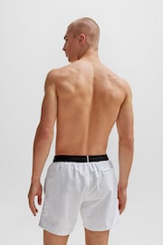BOSS White Contrast-logo Swim Shorts In Recycled Material - Image 2 of 3