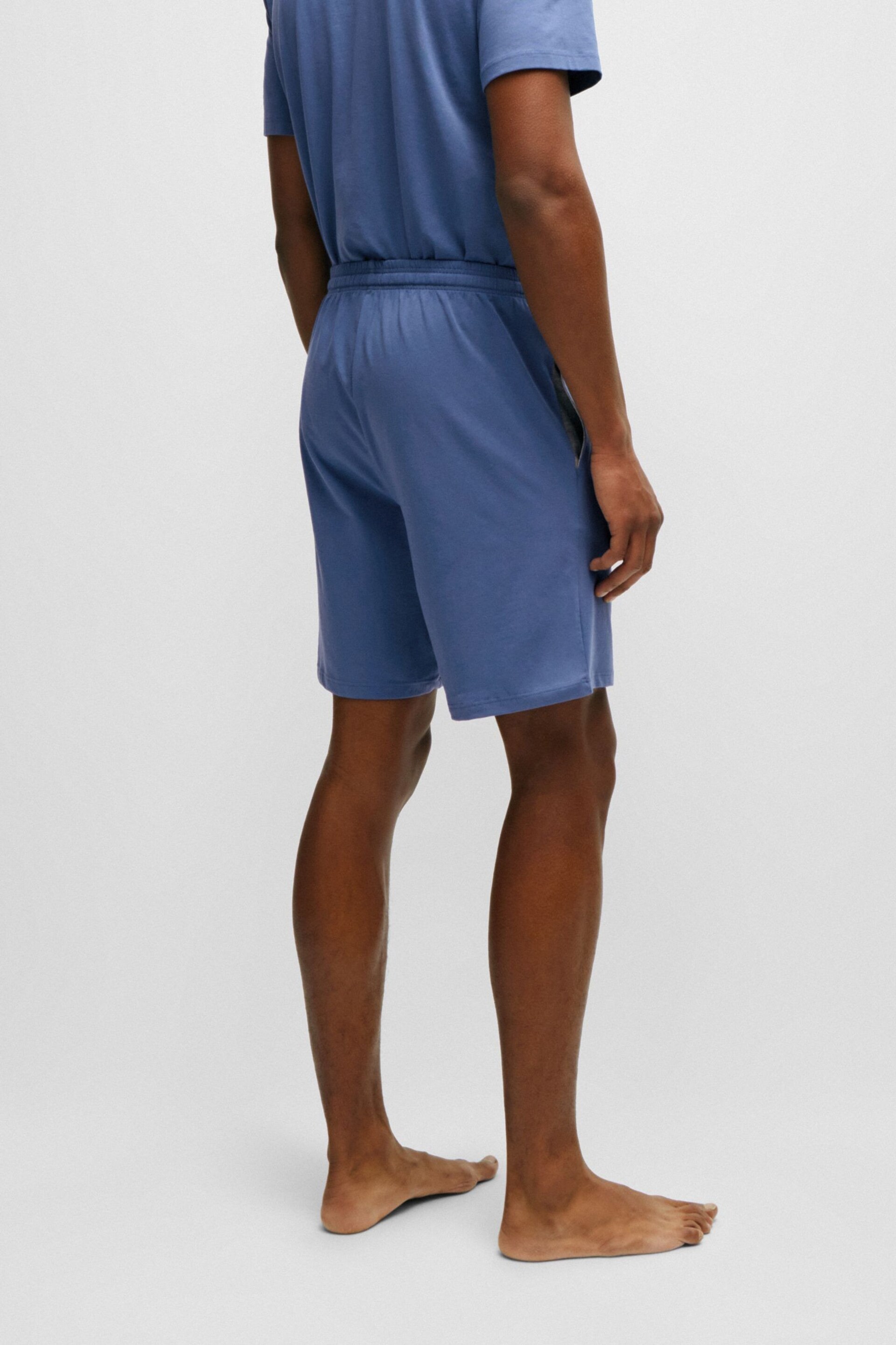 BOSS Blue Stretch Cotton Jersey Shorts - Image 2 of 2