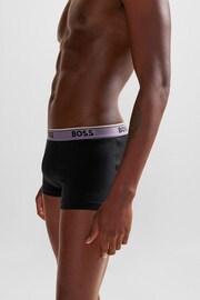 BOSS Black/Grey Three-Pack of Stretch-Cotton Trunks With Logo Waistbands - Image 6 of 6