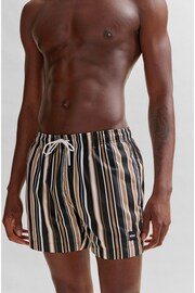 BOSS Black Striped Swim Shorts - Image 3 of 5