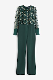 Hot Squash Green Ponte Jumpsuit with Blouson Sleeves - Image 3 of 4