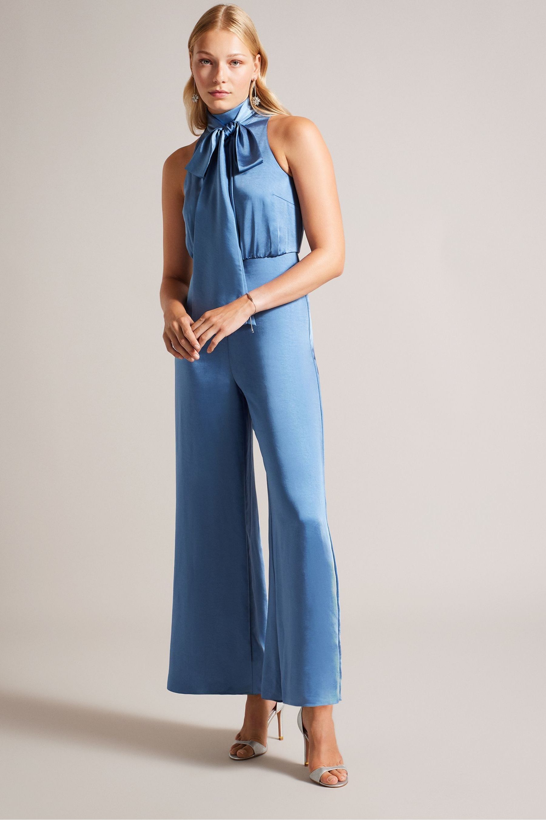 Buy Ted Baker Blue Ambriaa Halterneck Jumpsuit With Palazzo Pant from Next Luxembourg