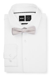 BOSS White Bow Tie and Pocket Square in Silk-Blend Jacquard - Image 3 of 4
