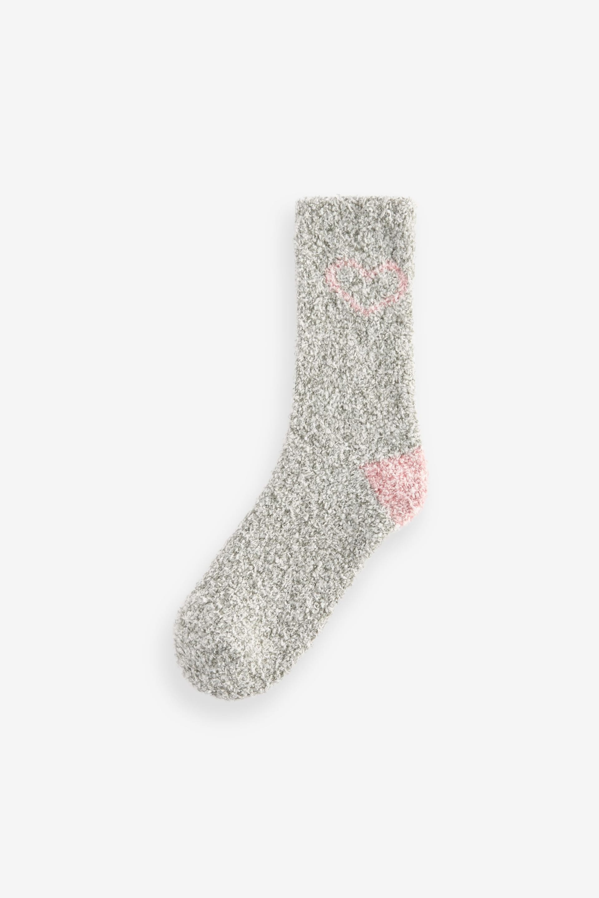 Pink/Grey Animal Cosy Ankle Socks 4 Pack - Image 2 of 8
