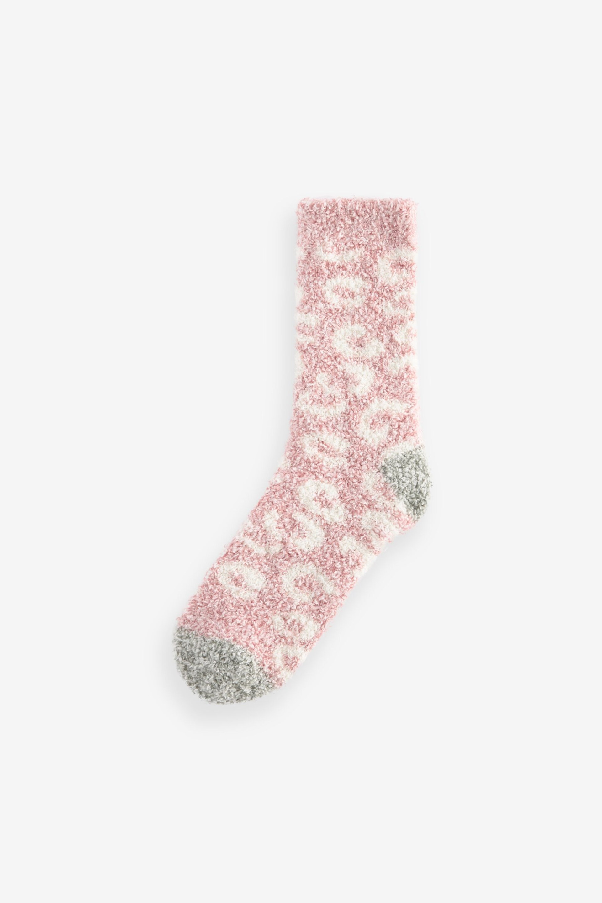 Pink/Grey Animal Cosy Ankle Socks 4 Pack - Image 5 of 8