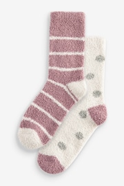 Pink/White Cosy Ankle Socks 2 Pack - Image 1 of 4