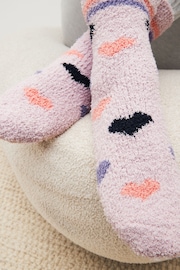 Navy/Purple Hearts Cosy Ankle Socks 4 Pack - Image 5 of 5