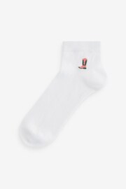Cowgirl Embroidered Motif White Trainers Socks 4 Pack - Image 2 of 6
