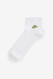 Cowgirl Embroidered Motif White Trainers Socks 4 Pack - Image 5 of 6