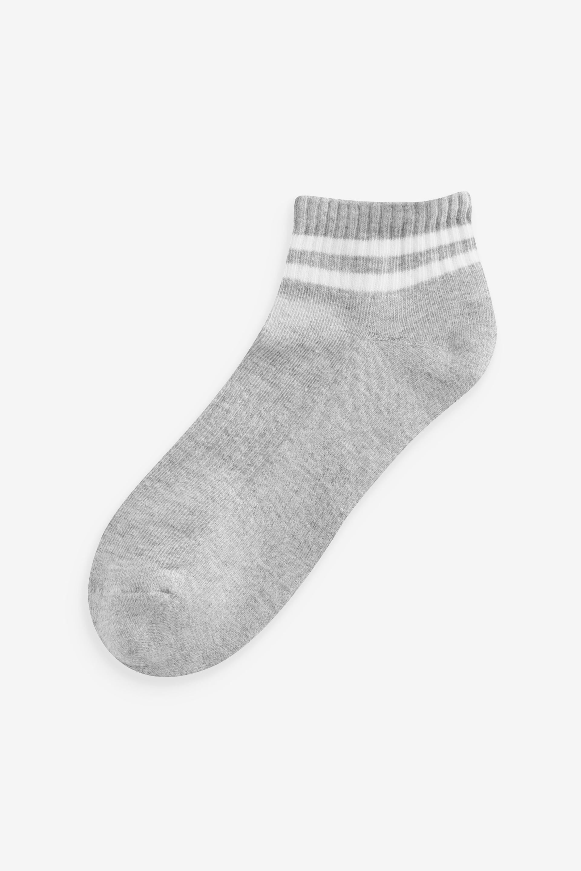 Grey/Blue/Green Stripe Cushion Sole Trainers Socks 3 Pack With Arch Support - Image 4 of 4