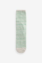 Pink/Green/Grey/Oat Stripe Cushion Sole Ribbed Ankle Socks With Arch Support 4 Pack - Image 5 of 5