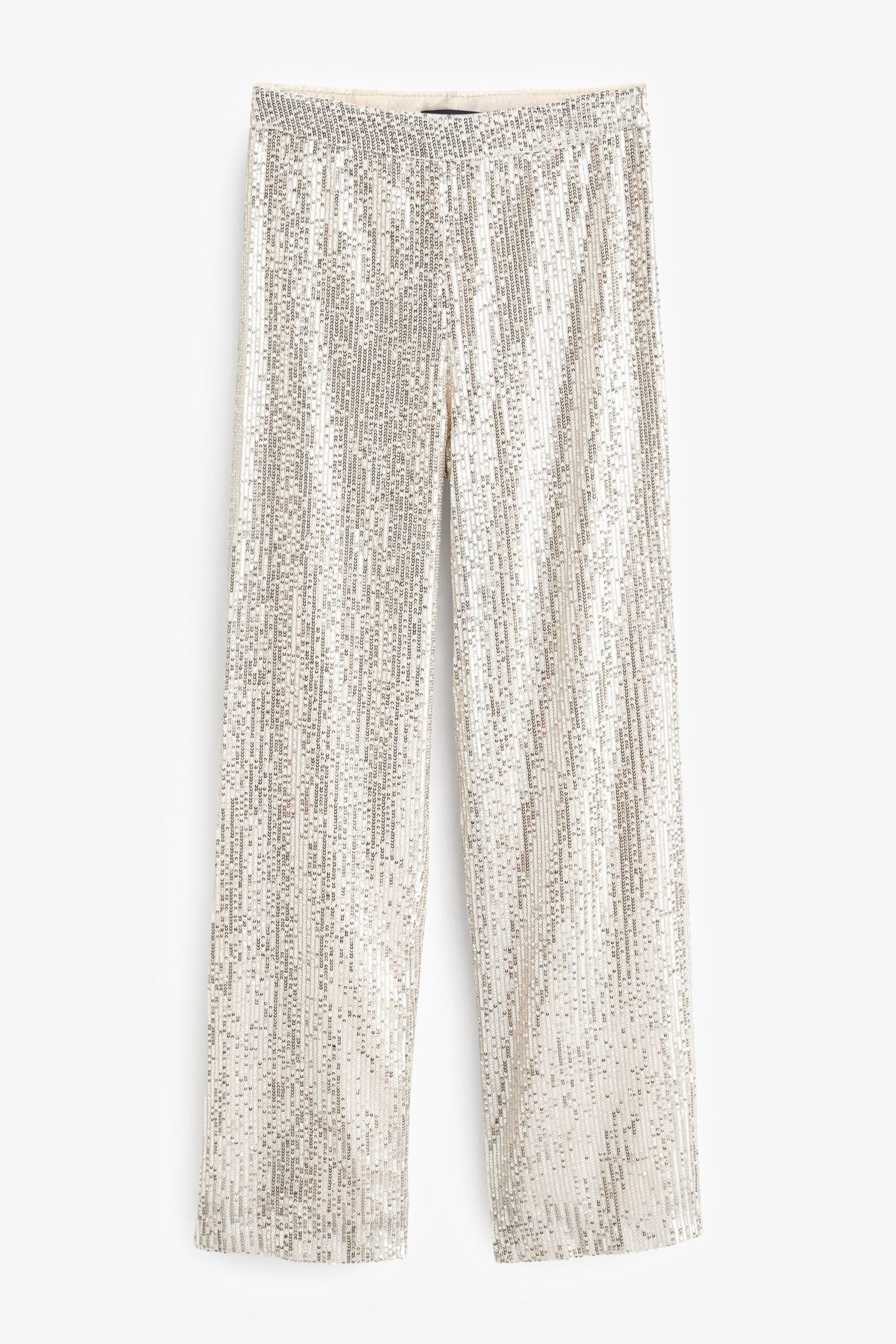 Sosandar Silver Sequin Wide Leg Trousers - Image 6 of 6