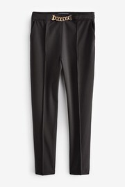 Sosandar Black Chain Detail Tapered Trousers With Pockets - Image 6 of 6