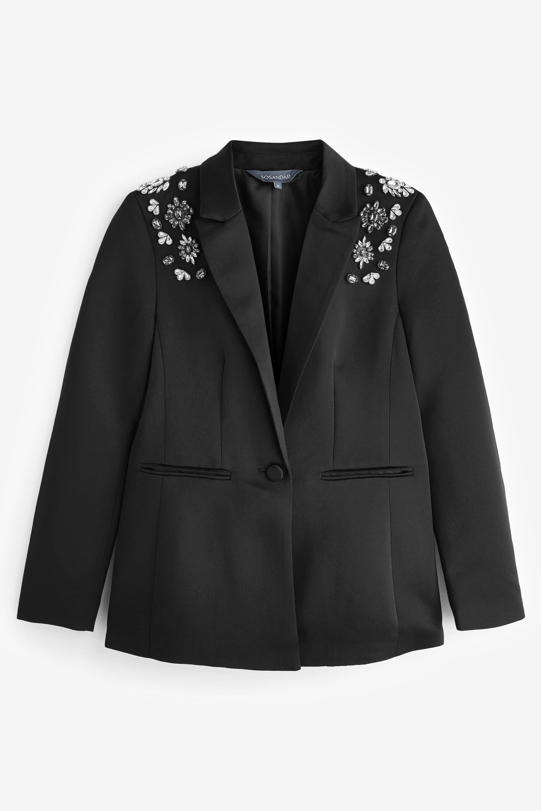 Blazer with shoulder embellishment top