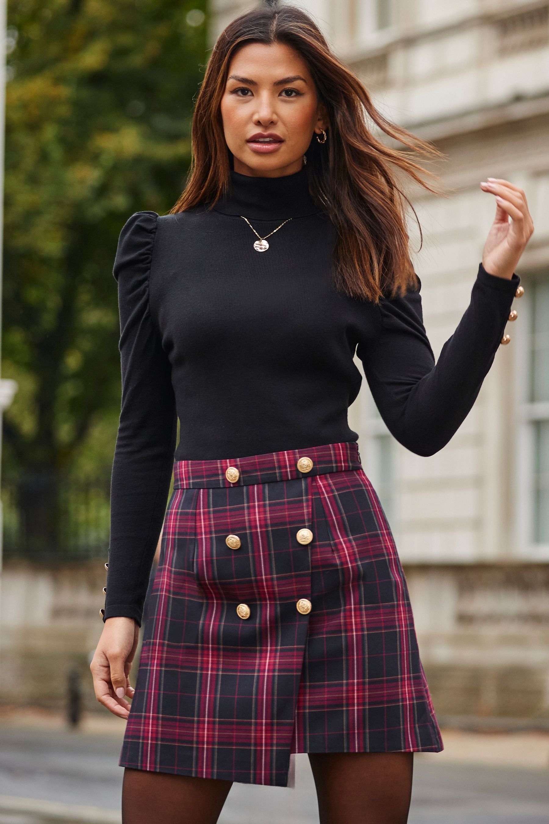 Buy Sosandar Red Checked A Line Skirt from Next Singapore