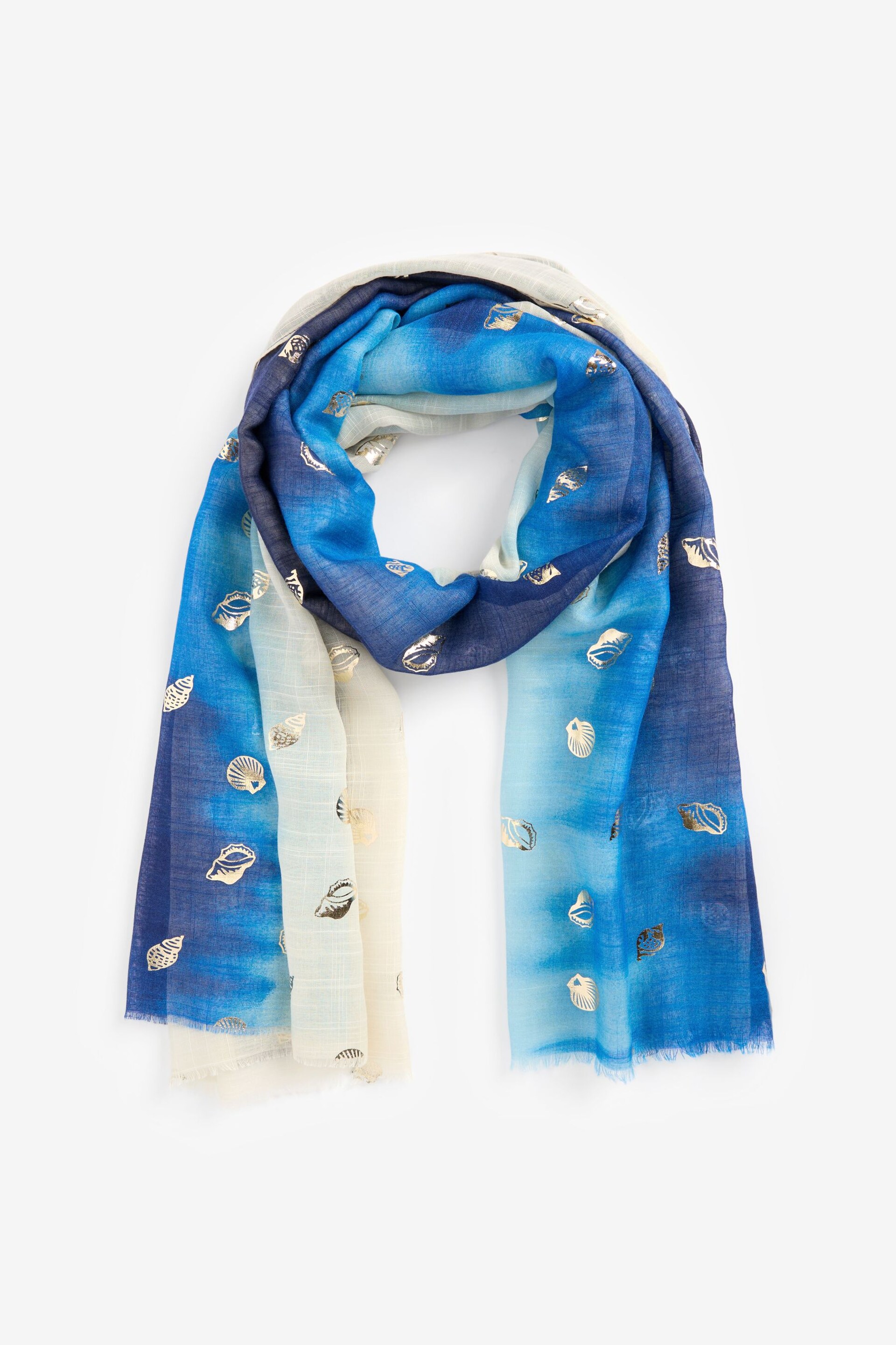 Cobalt Blue Foil Shell Lightweight Scarf - Image 3 of 3