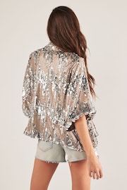 Silver Sequin Jacket Cover-Up - Image 2 of 6