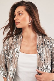 Silver Sequin Jacket Cover-Up - Image 4 of 6