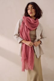 Pink Linen Lightweight Scarf - Image 1 of 6