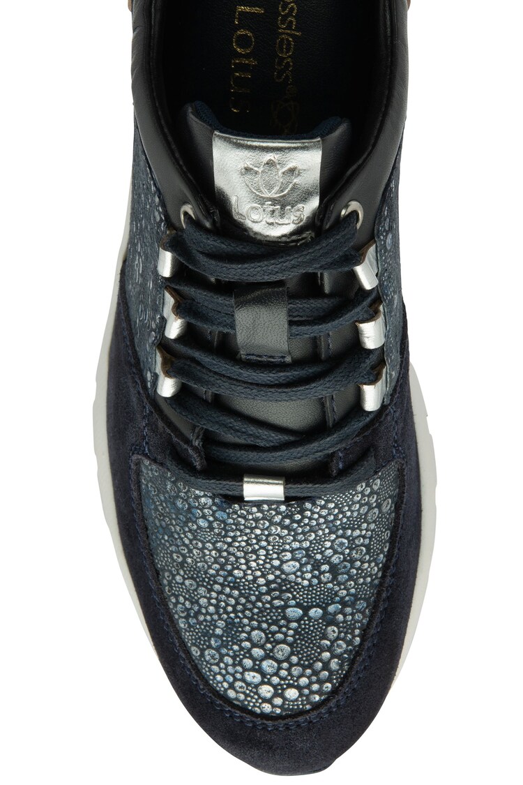 Lotus Blue Leather Casual Zip-Up Trainers - Image 4 of 4