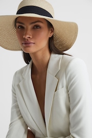 Reiss Natural Lexi Woven Wide Brim Hat - Image 2 of 5
