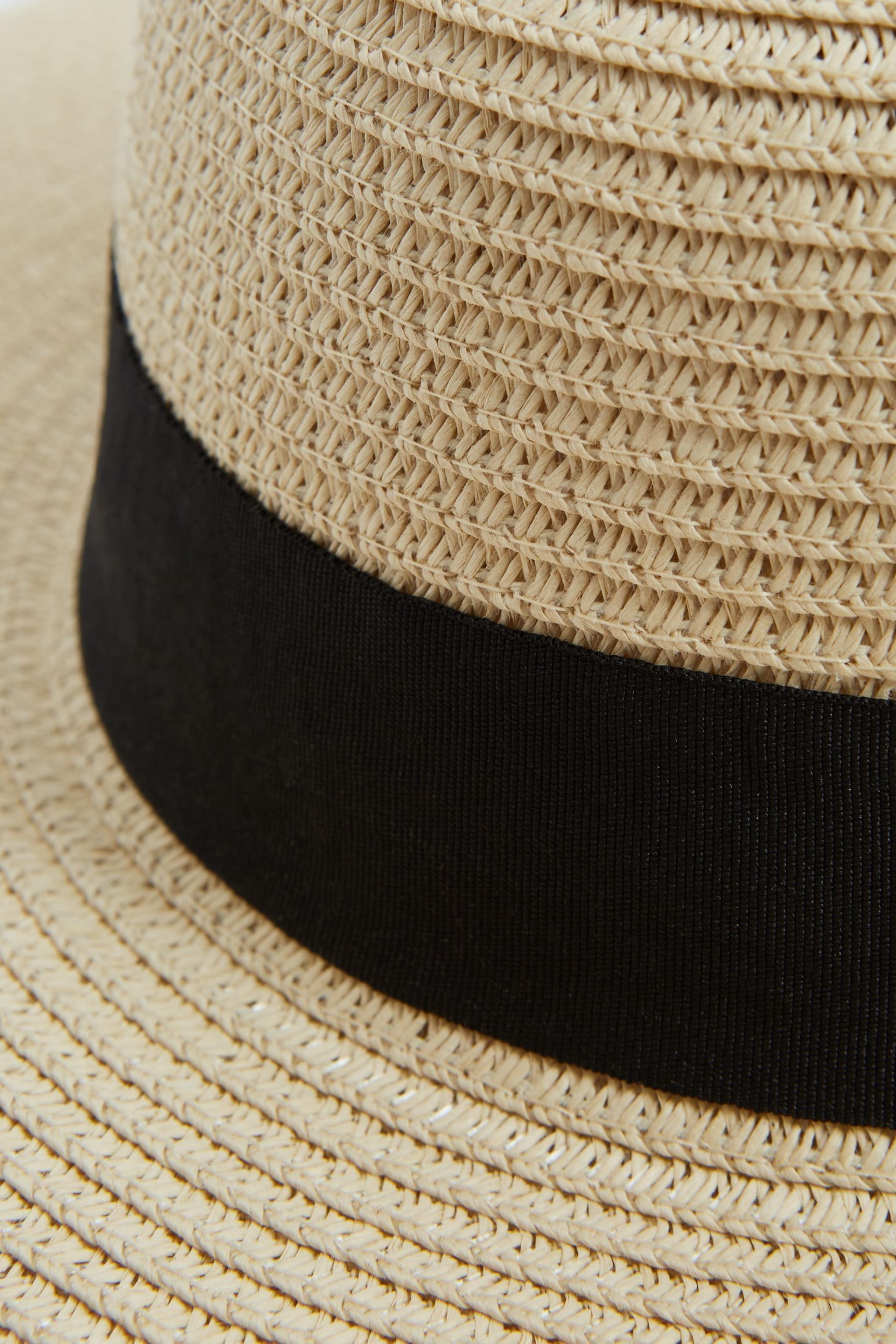Reiss Natural Lexi Woven Wide Brim Hat - Image 4 of 5