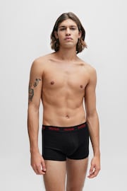 HUGO Green Stretch Cotton Trunks 3 Pack With Logo Waistbands - Image 2 of 7