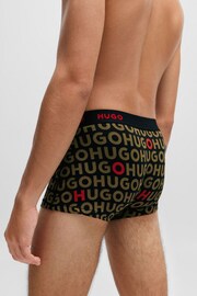 HUGO Green Stretch Cotton Trunks 3 Pack With Logo Waistbands - Image 7 of 7