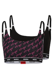 HUGO Purple Stretch-Cotton Bralettes With Logo Band - Image 5 of 5