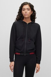 HUGO Logo Waistband Zip Up Hoodie - Image 1 of 5